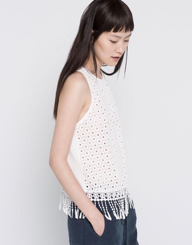 Camiseta flecos, Pull & Bear