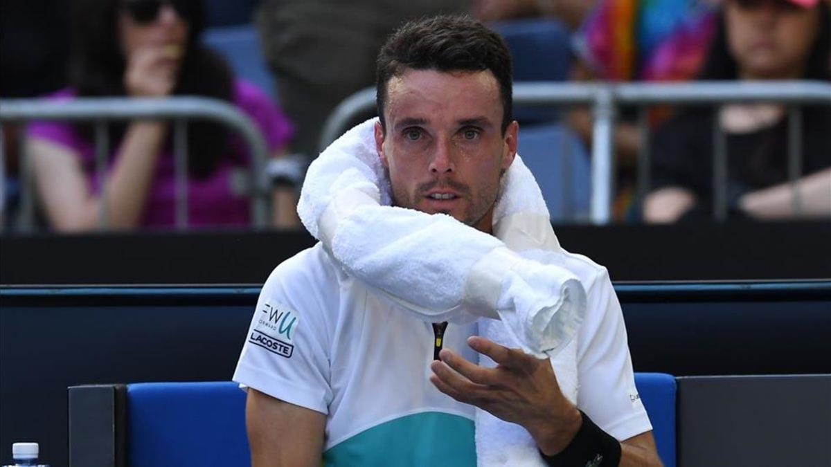 Bautista, durante el partido ante Marin Cilic