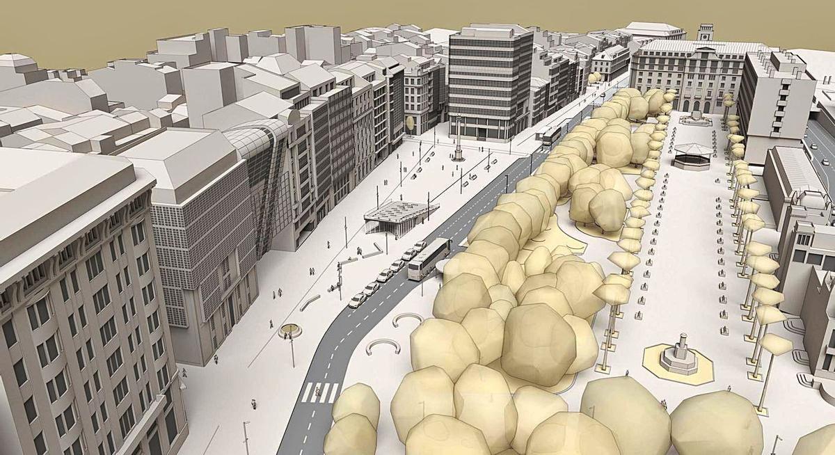 Imagen virtual de los Cantones tras la reforma, presentada con los estudios previos. | // LA OPINIÓN