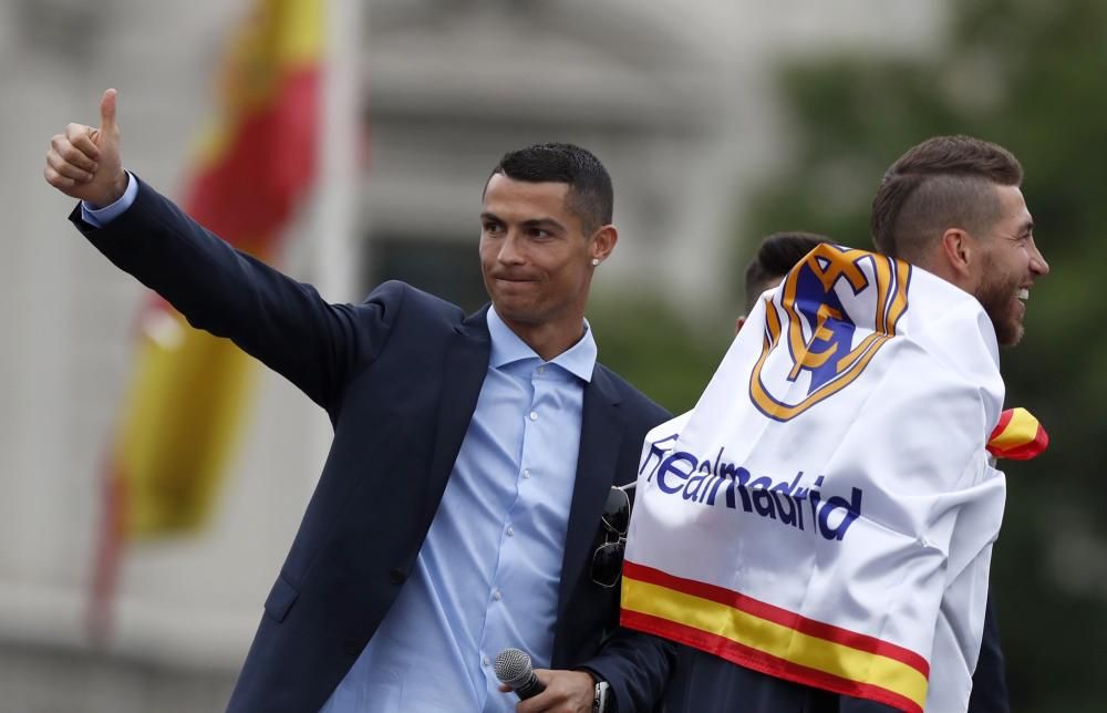 Las celebraciones del Real Madrid tras ganar su decimotercera Copa de Europa