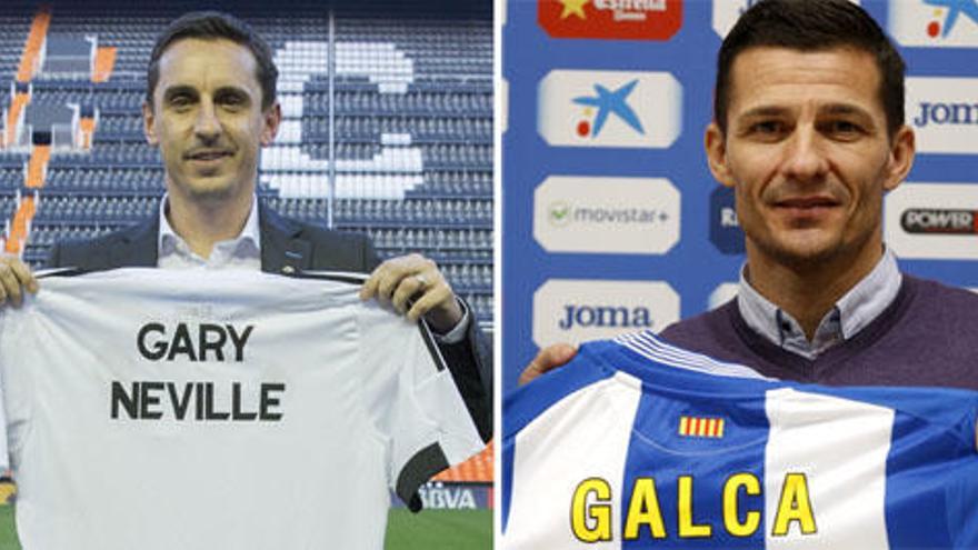 Gary Neville y Costantin Galca.