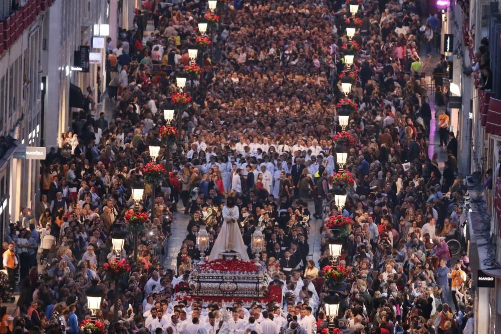 Jesús Cautivo en una inédita imagen por la calle Larios.