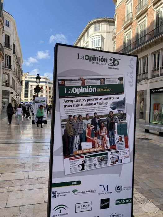 Exposición por el 20 aniversario de La Opinión de Málaga en la calle Larios