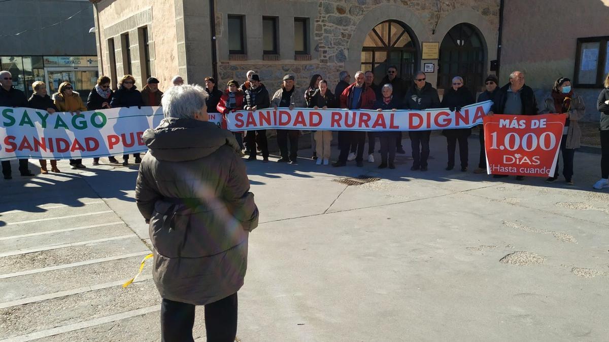 Protesta en defensa de la sanidad rural en Sayago.