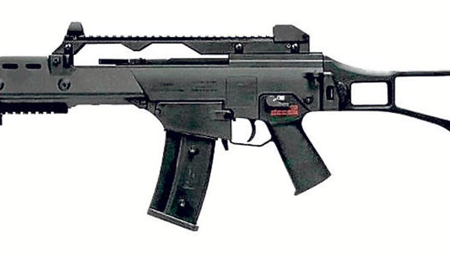 Un fusil HK G36 como el que se intervino a los arrestados.