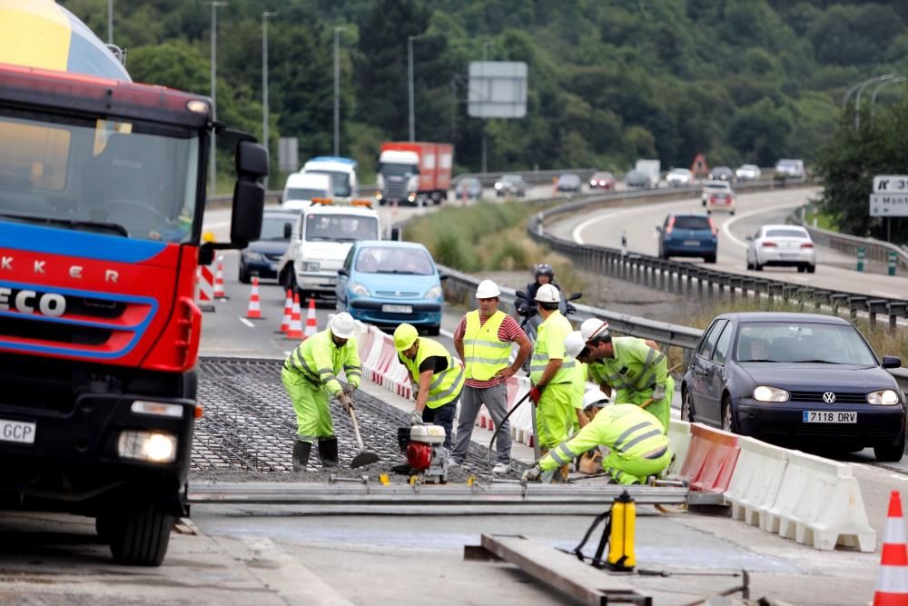 Obras en la autopista "Y" a la altura del Montico