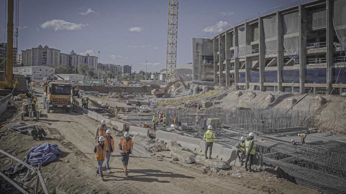 Trabajos en el Camp Nou.