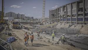 Trabajos en el Camp Nou.