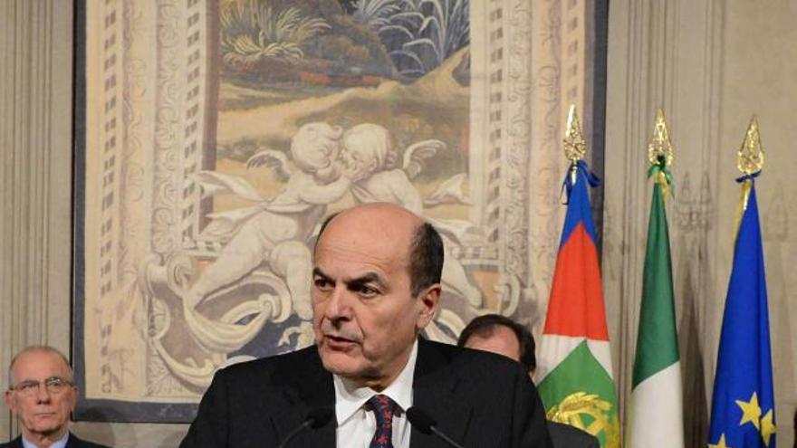 Bersani, en la rueda de prensa en la que explicó el fracaso de sus gestiones.