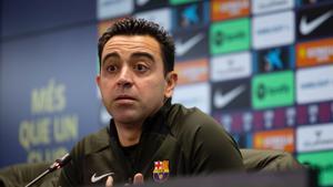 Xavi, en rueda de prensa