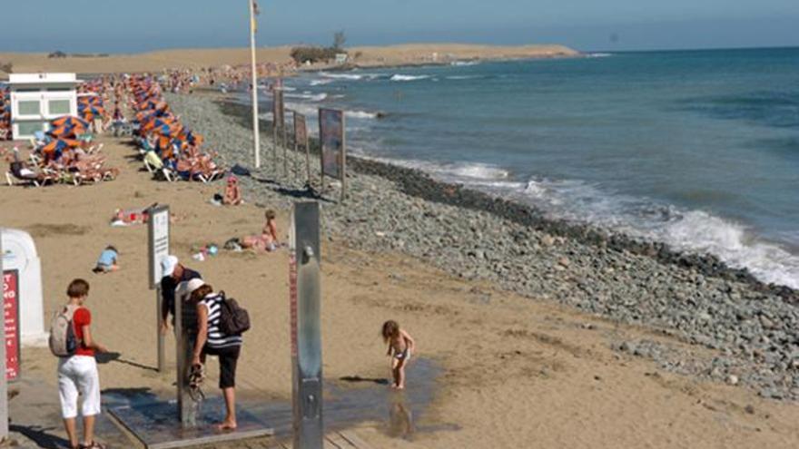 Diversos carteles en la playa de Maspalomas, cerca del Faro. | juan carlos castro