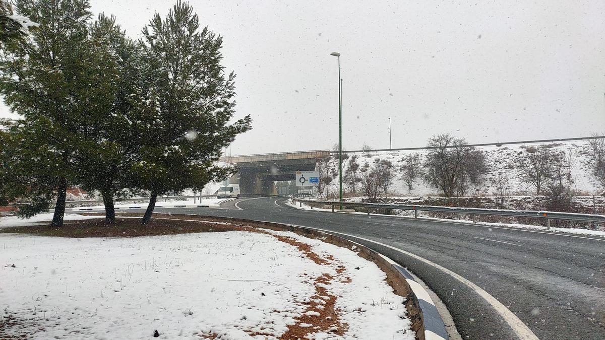 El temporal Filomena deja nevadas en la A-3