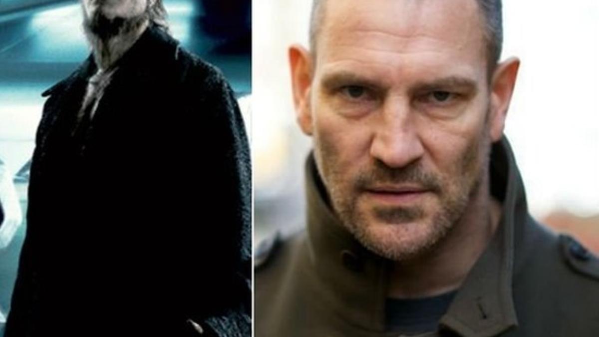 El actor británico Dave Legeno y su personaje en la saga de 'Harry Potter'.