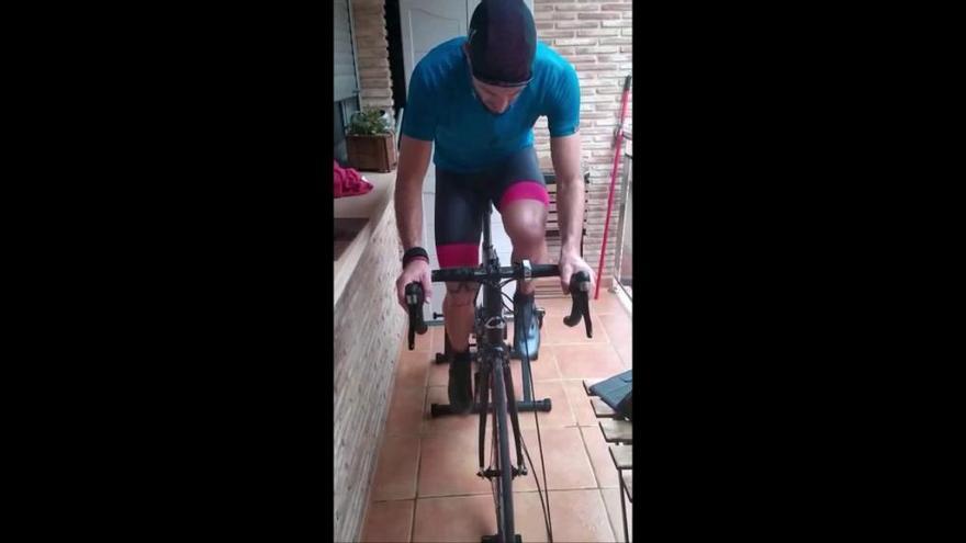 El trailrunner Germán Romera se entrena en casa durante el confinamiento