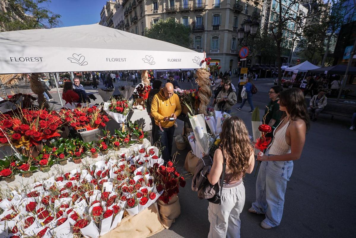 Celebración del día de Sant Jordi en Barcelona