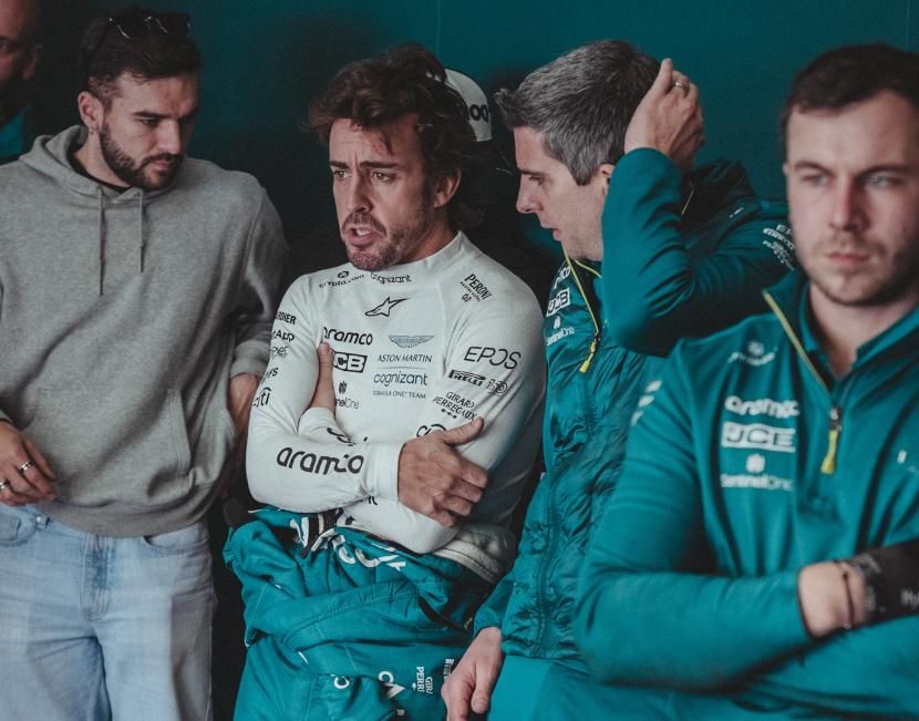 Fernando Alonso, durante los entrenamientos en Jerez.
