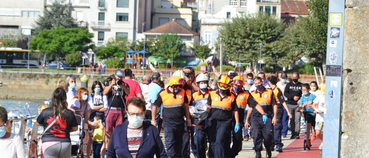 Simulacro realizado por Protección Civil Cangas | // GONZALO NÚÑEZ