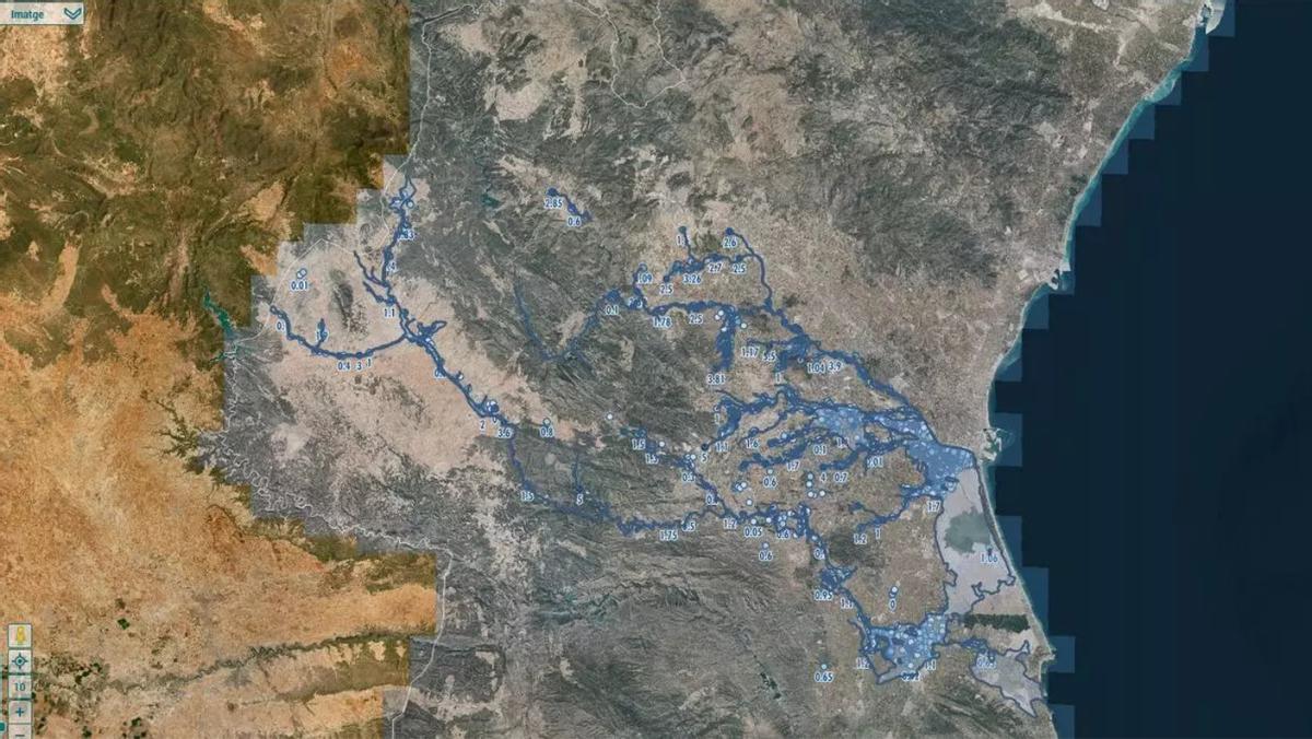 Cartografía de la DANA elaborada por el Institut Cartogràfic Valencià (ICV).