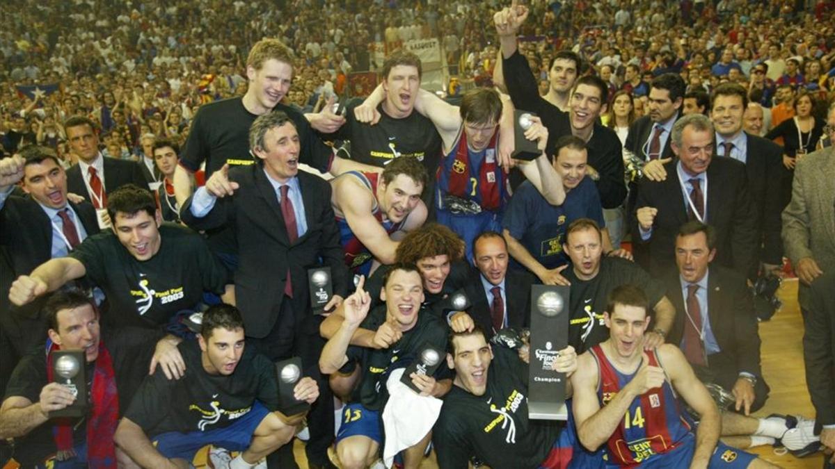 El Barça ganó su primera Euroliga en 2003 con Pesic y con casi 2,03 m de altura media
