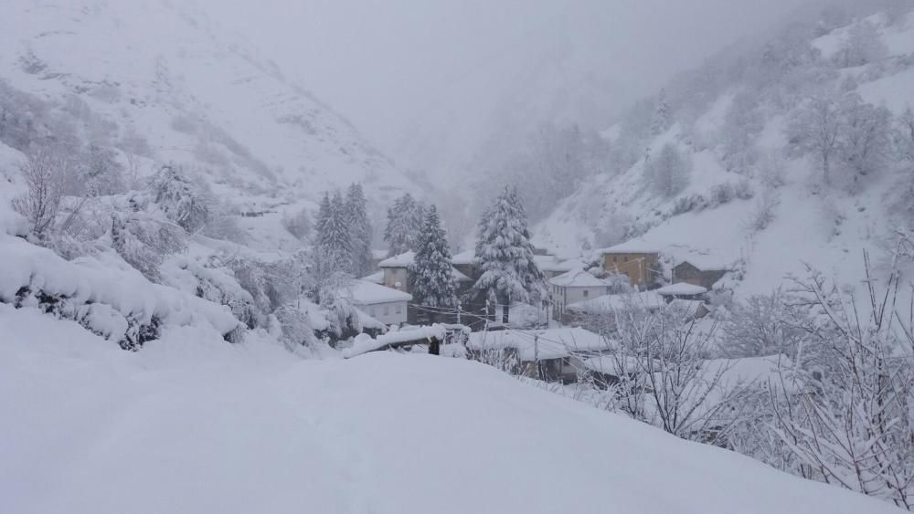 Gran nevada en Villarín, en Somiedo