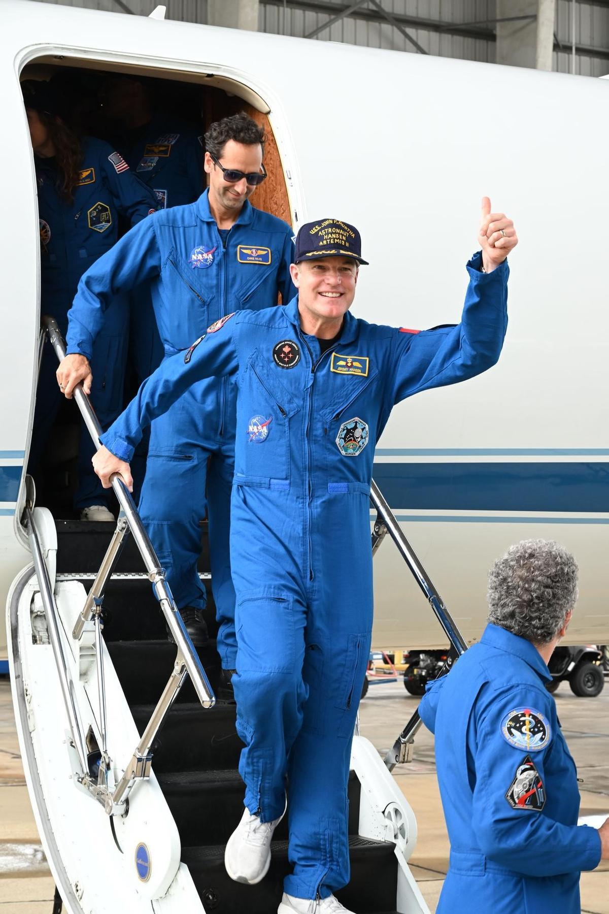 La tripulación de Artemis II de la NASA, recibidos Centro Espacial Johnson de la NASA
