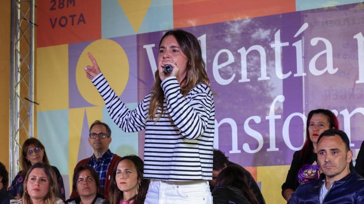 Irene Montero, en el acto de cierre en Madrid.