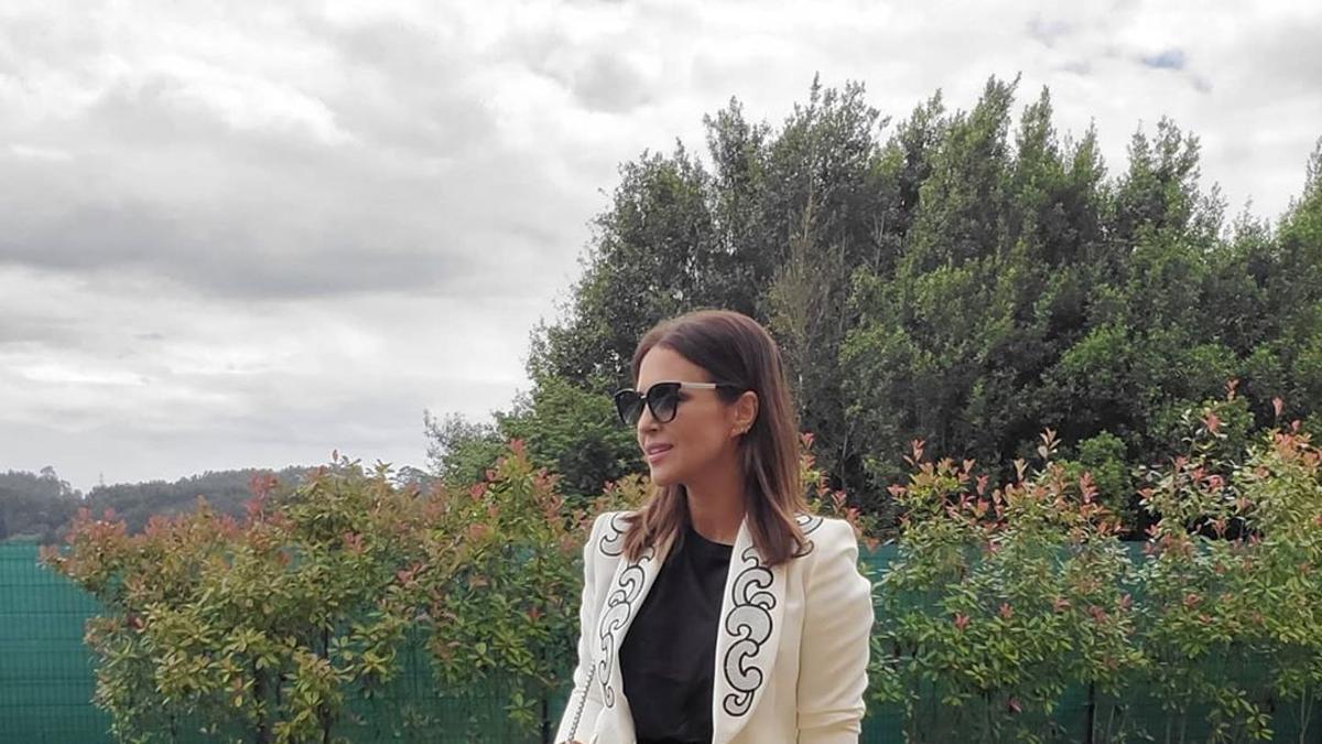 Paula Echevarría con un look en blanco y negro