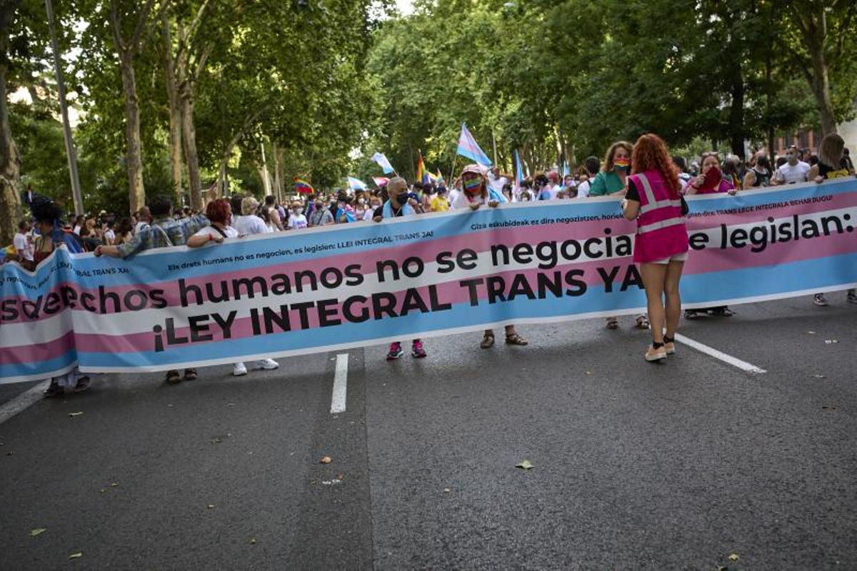 Última manifestación del Orgullo LGTBI, el pasado 3 de julio de 2021 en Madrid, dedicada al colectivo trans.