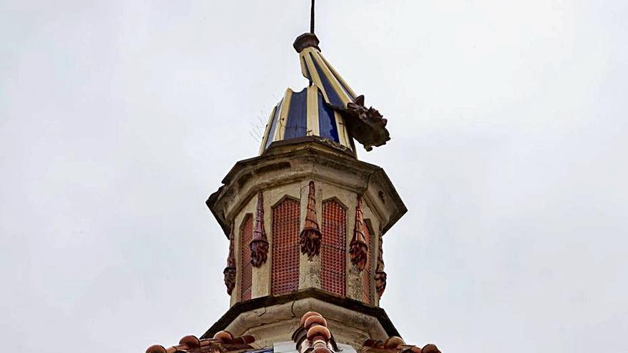 La linterna de la cúpula en su aspecto actual, dañada | PERALES IBORRA