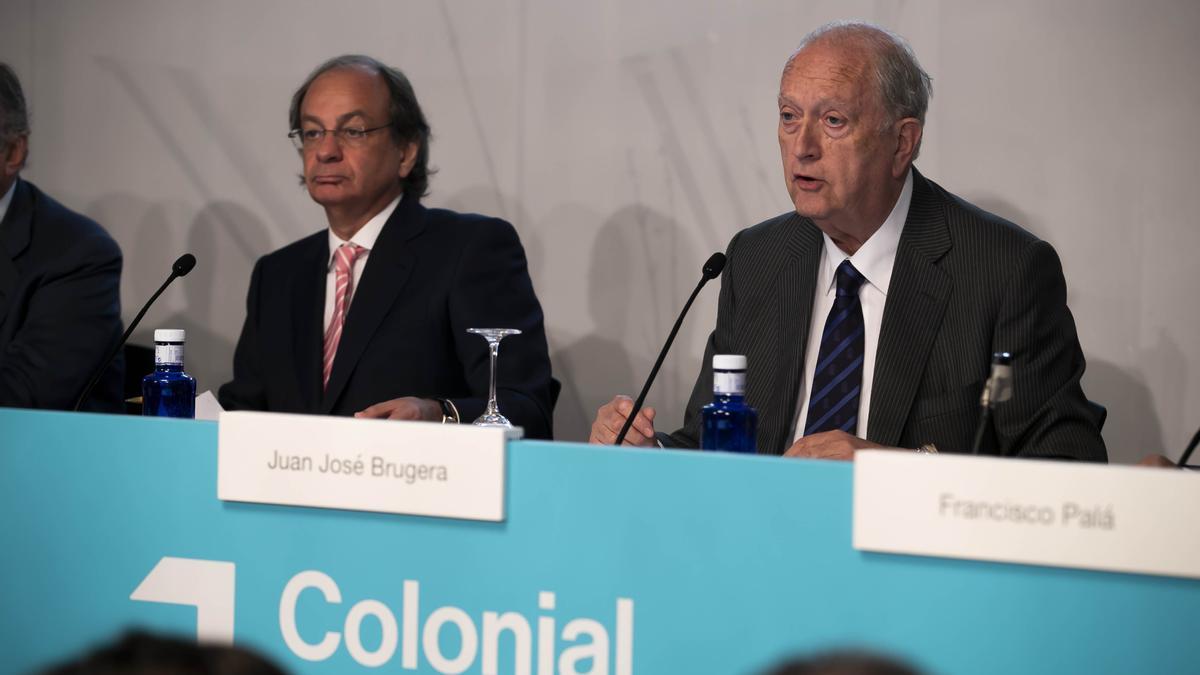 Juan José Brugera, presidente, y Pere Viñolas, consejero delegado de Colonial en la Junta de Accionistas de la compañía