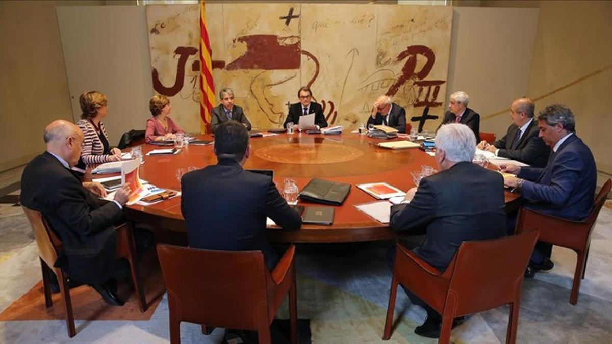El president en funciones, Artur Mas, en una reciente reunión de su Govern.