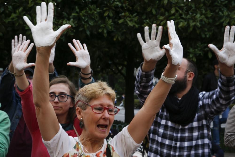 Manifestación en Oviedo de solidaridad con Cataluña