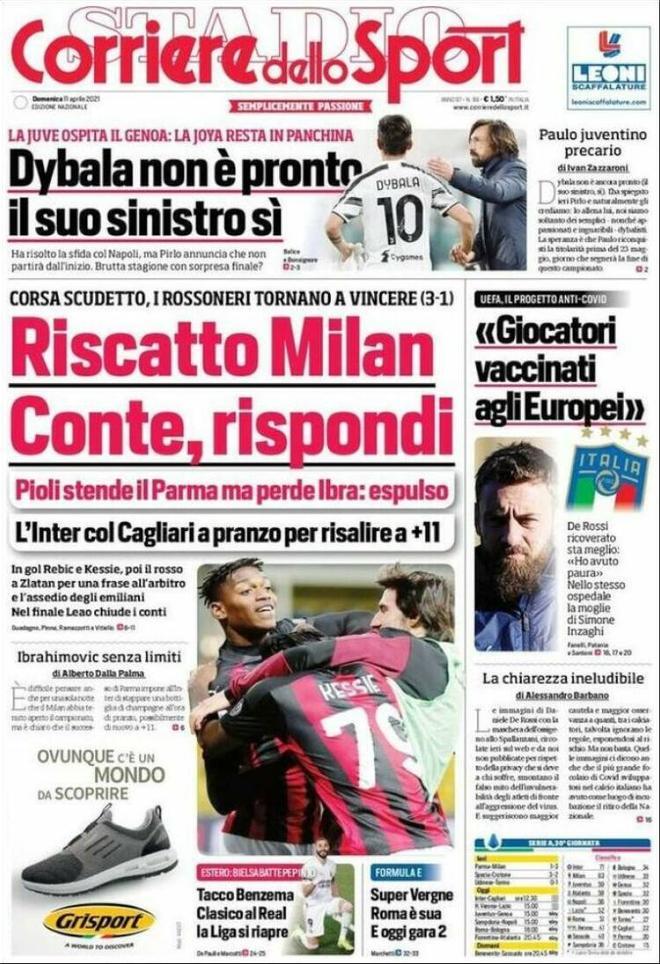 Portada Corriere dello Sport 11 de abril