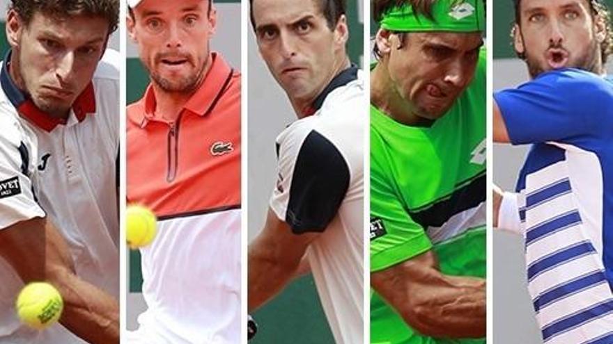 Carreño, Bautista, Ramos, Ferrer y Feliciano, equipo de Davis ante Gran Bretaña