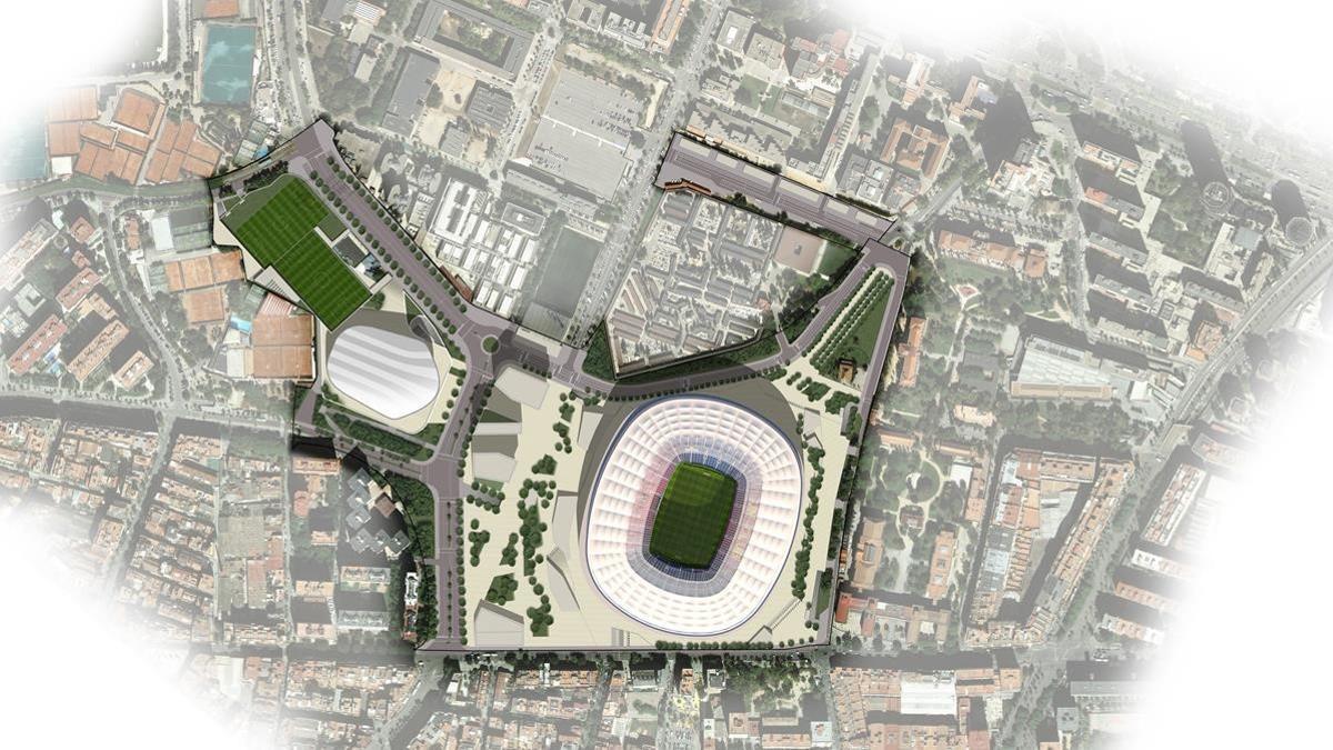 Imágen virtual del futuro Espai Barça.