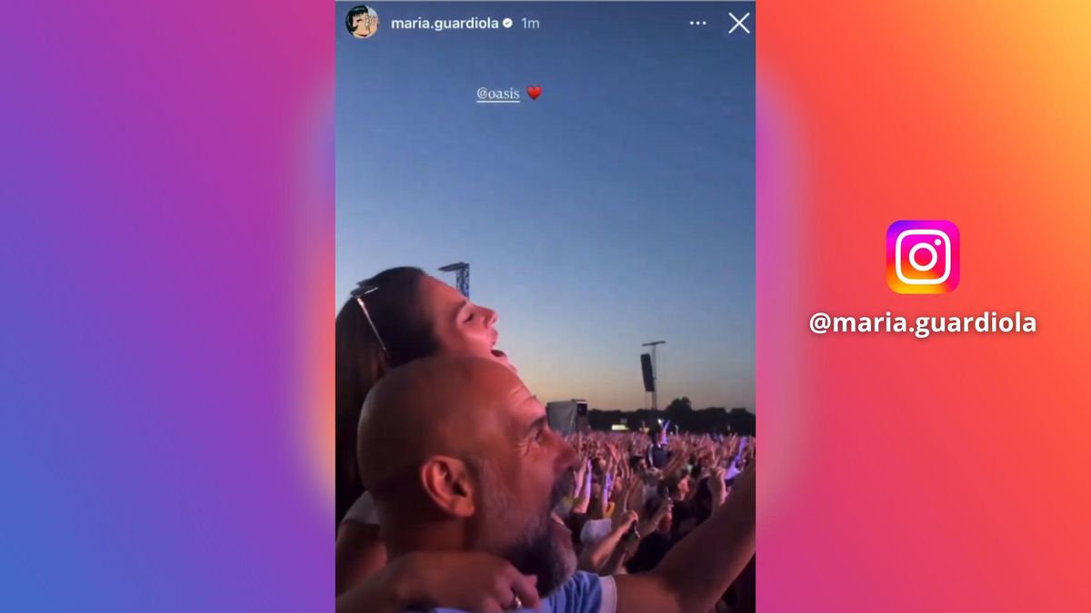 Pep Guardiola y su hija Maria disfrutaron del concierto de Oasis