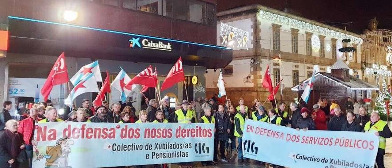 Una de las últimas concentraciones de pensionistas en Vigo. // Marta G. Brea