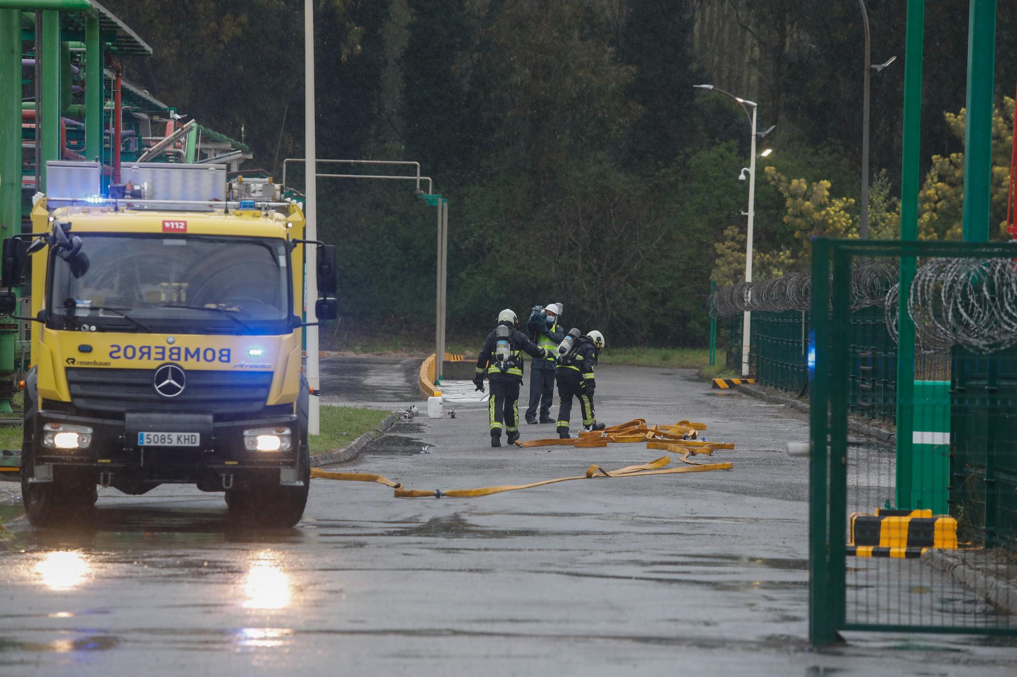 En imágenes: Simulacro de accidente industrial en Fertiberia