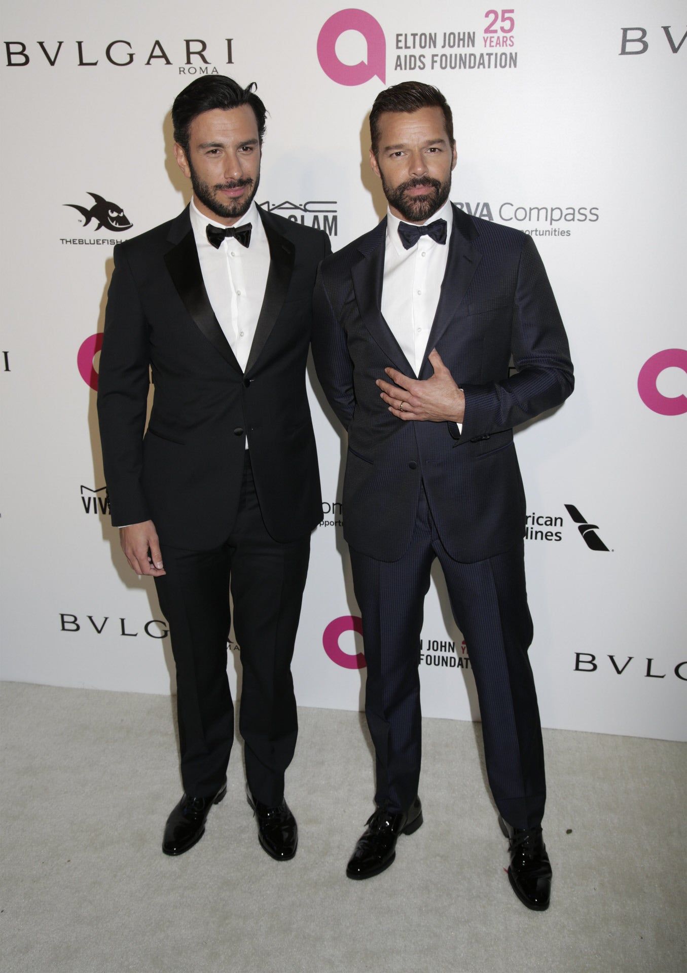 Ricky Martin y Jwan Joseph en la fiesta de Elton John en los Oscar 2018