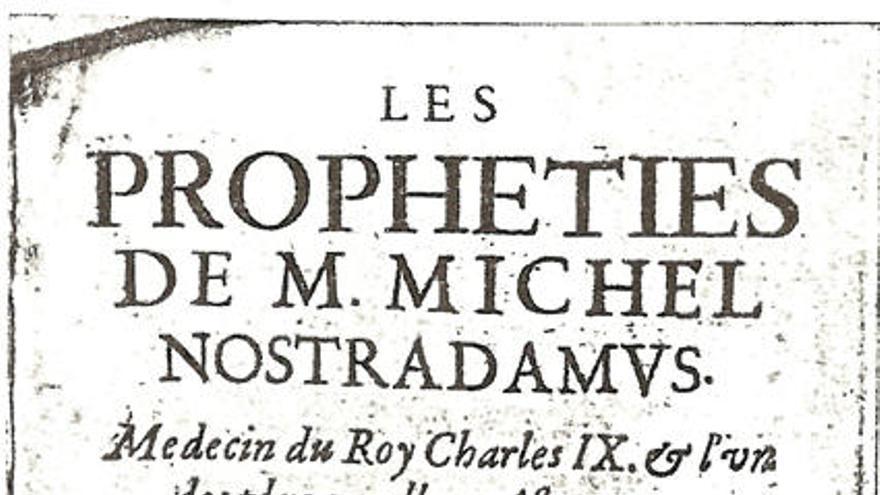 Portada original del libro de las profecías de Nostradamus.