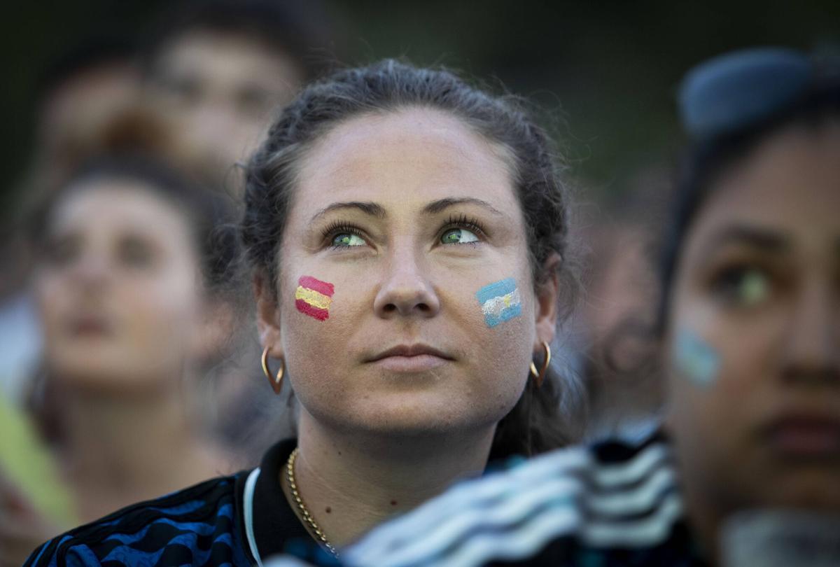 La decepción de los aficionados de Argentina en Son Moix