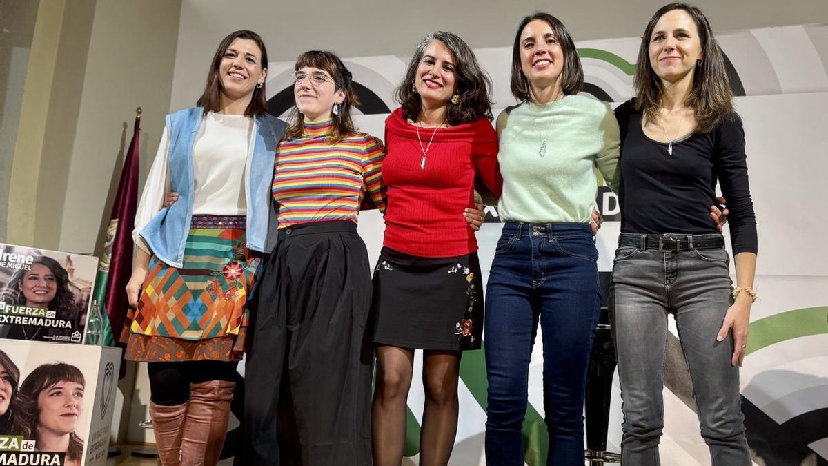 Las líderes de Unidas Podemos en Plasencia