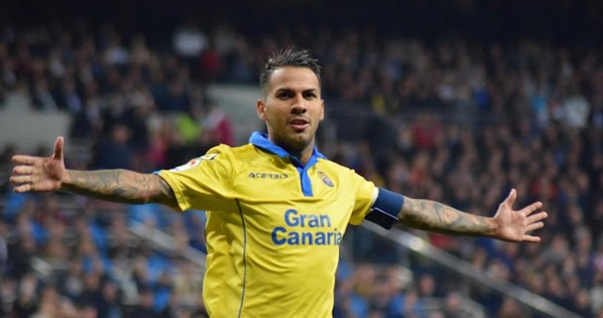 Viera celebra su tanto de penalti en el Bernabéu, el 1 de marzo de 2017.