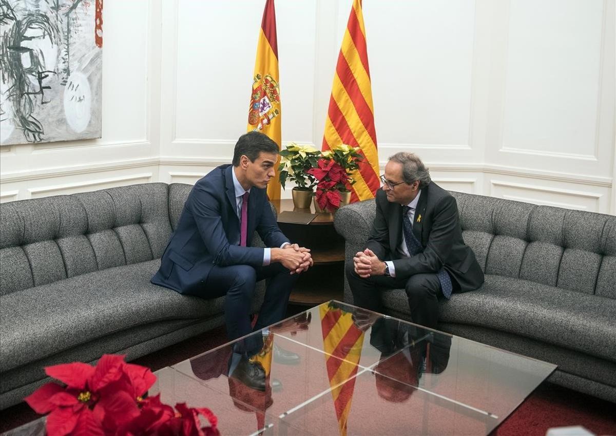 Reunión Sánchez-Torra en la víspera del Consejo de Ministros en BCN.