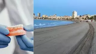 Aparece una dentadura en una playa de El Campello que parece ser de una mujer que la perdió en verano
