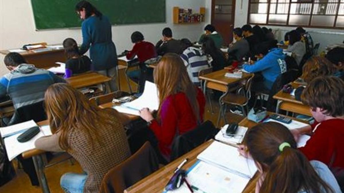 Adolescentes 8 Aula de cuarto curso de ESO de un instituto de Barcelona.