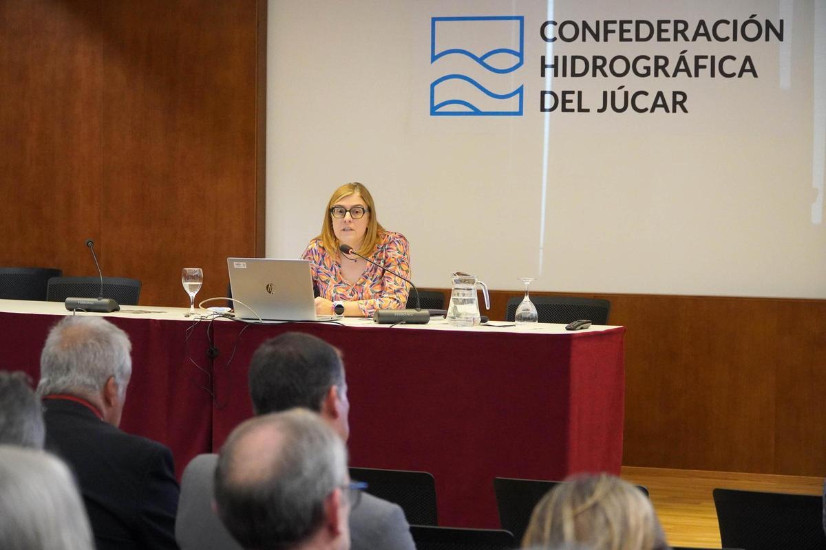 La jefa de la Oficina de Planificación Hidrológica de la CHJ, Arancha Fidalgo, durante su intervención.
