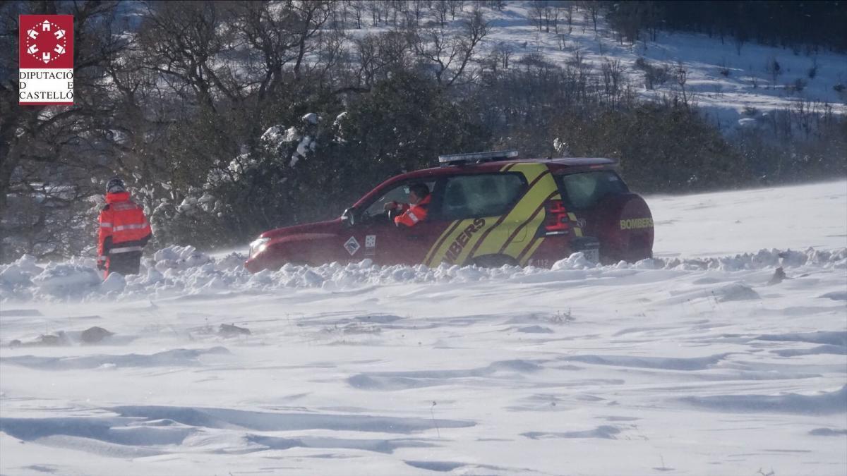 Herido al cortarse con una motosierra en una masía de Caudiel aislada por la nieve