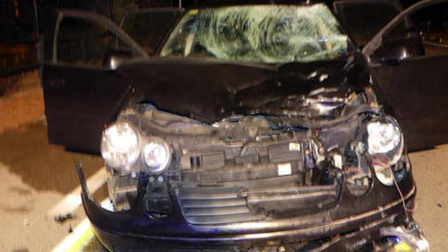 El cotxe implicat en l&#039;accident mortal de l&#039;N-II a Sant Andreu de Llavaneres