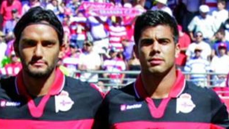 Marchena, Abel Aguilar, Aythami y Evaldo, en Los Cármenes. / lof